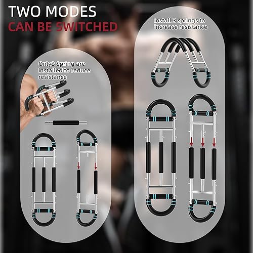 Miniatura 8 de Entrenador de brazo Twister, triple resorte, ajustable de 30 a 140 libras, equipo de entrenamiento de hombro y brazo de pecho, ejercitador portátil