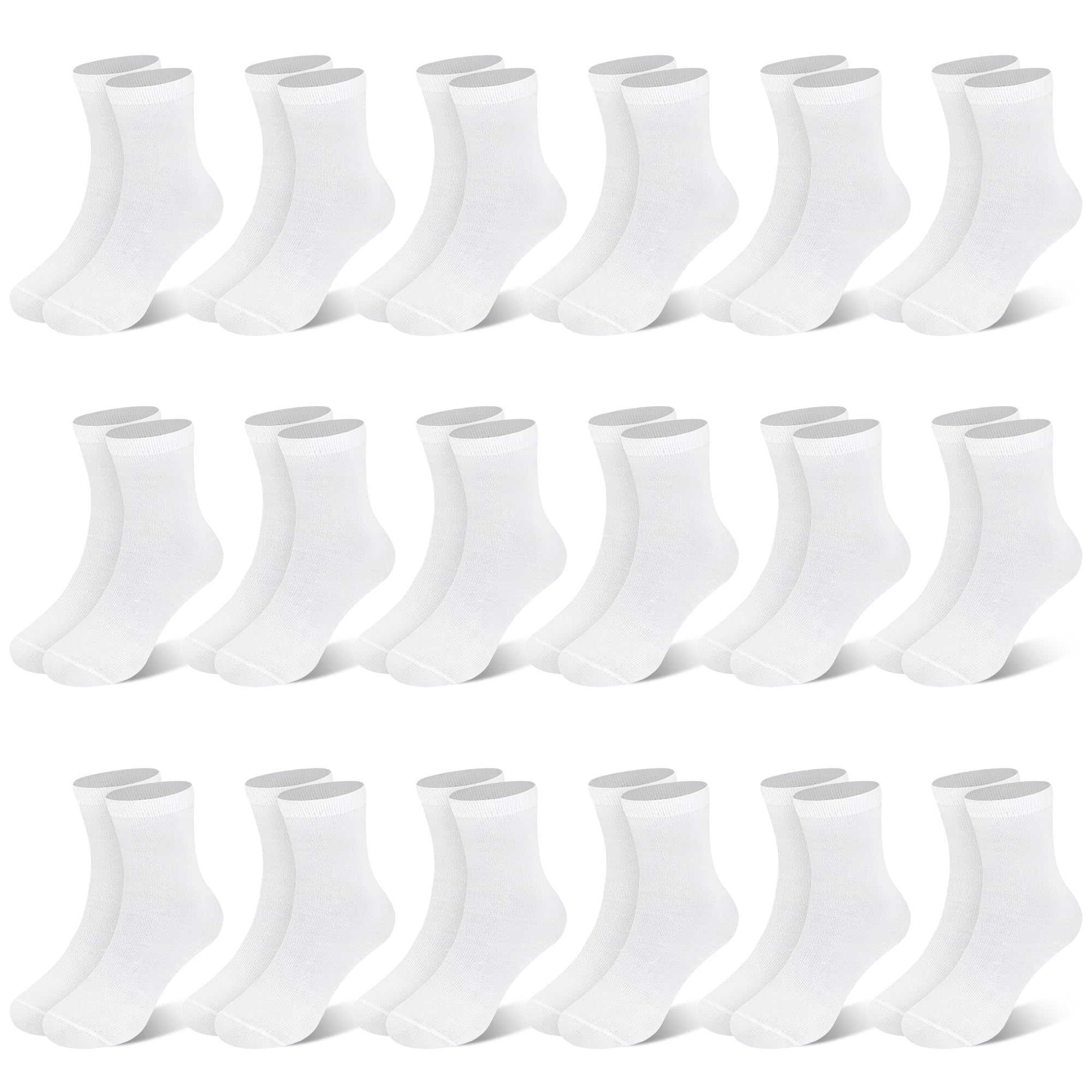Boys Girls Crew Socks 18 Pairs Mid Cut Socks for Toddler Kids Children(1-14 Years) Athletic Casual School Socks