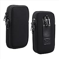 Vista 11 de Funda con clip para cinturón de teléfono celular para hombre, bolsa vertical para viajes al aire libre para teléfono inteligente con trabilla