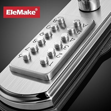 Mechanical Keyless Entry Combination Door Lock with Keypad, Silver | Right