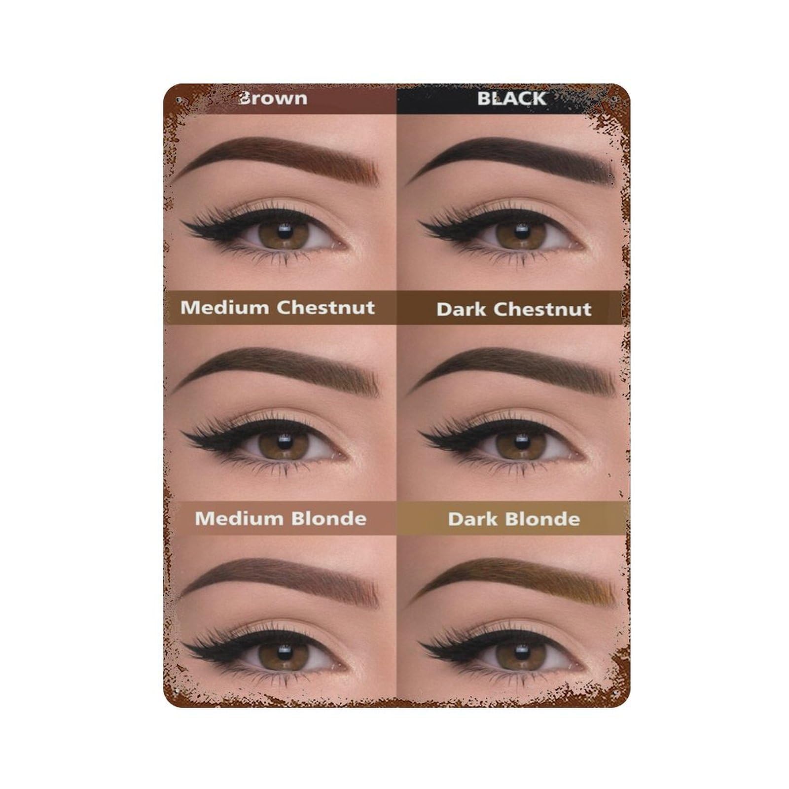 xiaoxiaoshen Different Color Eyebrow Pencil Effect Wall Decor Art Metal Tin Poster Modern Home Decor Art Home Bar Shop Decorations Vintage Sign 40x30cm