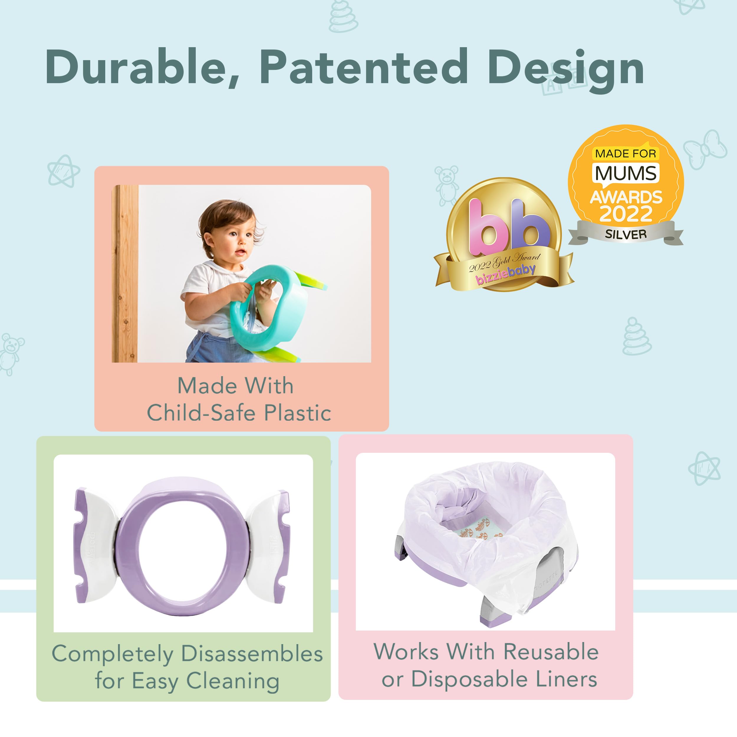 Kalencom Potette Plus 2-in-1 Reise-PottyTrainer-Sitz, pflaume
