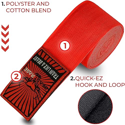 Miniatura 6 de BEAST RAGE Vendas de boxeo para MMA Kickboxing Muay Thai Muay Thai Muay Thai Muay Thai Muay Thai para las muñecas profesionales para adultos de 180