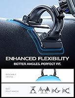 Vista 5 de LISEN Soporte magnético de teléfono para iPhone y Android con 6 imanes y diseño de arco ajustable, color negro