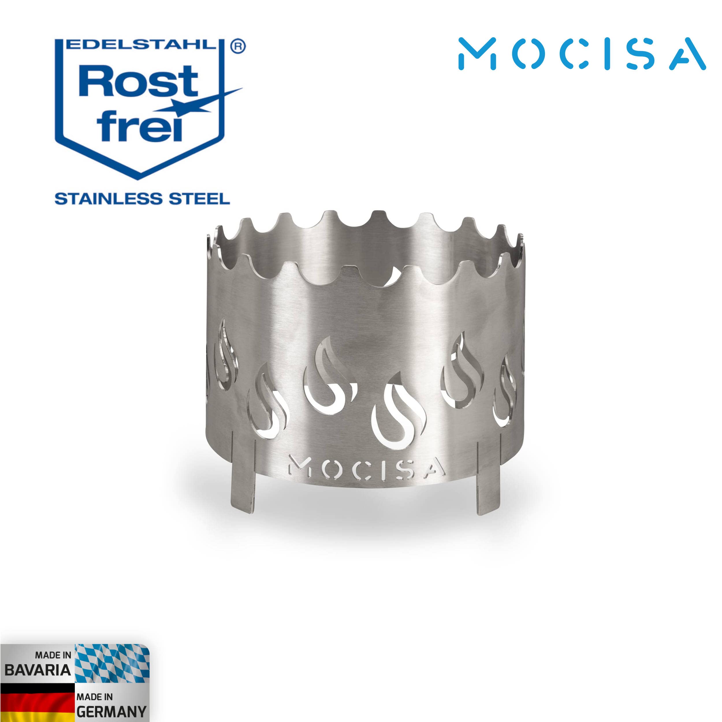 mocisa Stainless Steel Wok Attachment 20 cm for Fire Plate Diameter 80 cm Diameter 93 cm Diameter 100 cm, Silver - Image 2