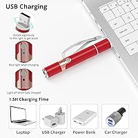 Vista 5 de TBTeek Juguetes para gatos de interior, 2 piezas, recargable, 7 patrones ajustables, juguete interactivo para gatos y mascotas, juguete de Rojo