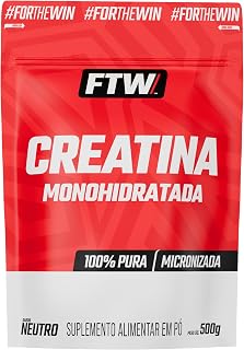 Creatina Pura 500G Refil Monohidratada FTW - Sem sabor Explosão de Energia, Força e Resistência - Absorção Rápida para Ganho de Massa e Performance