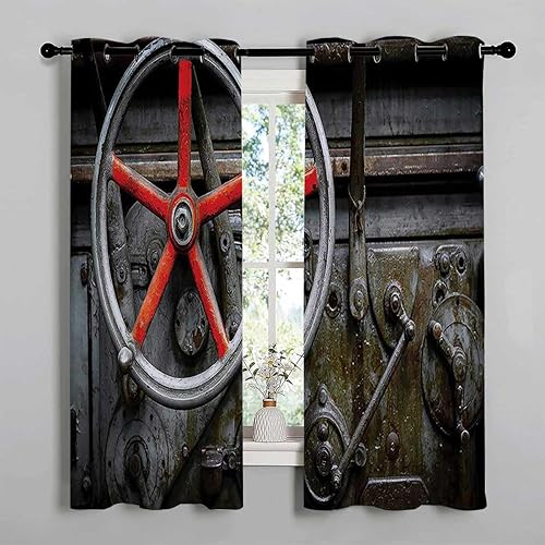 Miniatura 2 de Cortinas De Cocina Modernas Industrial Decor Collection Grommet Short Doorway Cover Pantry Curtain 72Inch Width by 72Inch Length,2 Panels