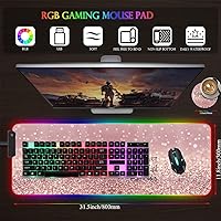 Vista 19 de Alfombrilla de mouse para juegos RGB personalizada y posavasos para café, base de goma antideslizante LED grande y brillante, alfombrilla de mouse