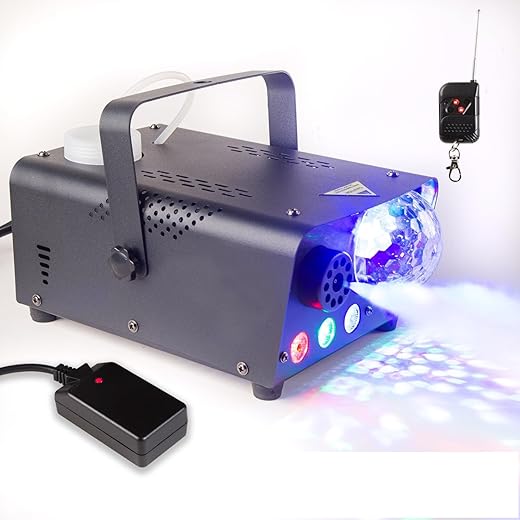 Anmsales 600W Led Light & Fog Machine Party Decoration.Fog Machine Smoke Machine Hazer Machine. Stage Show Dj Performance Smoker Machine Remote Control, 1 Meter, Bronze