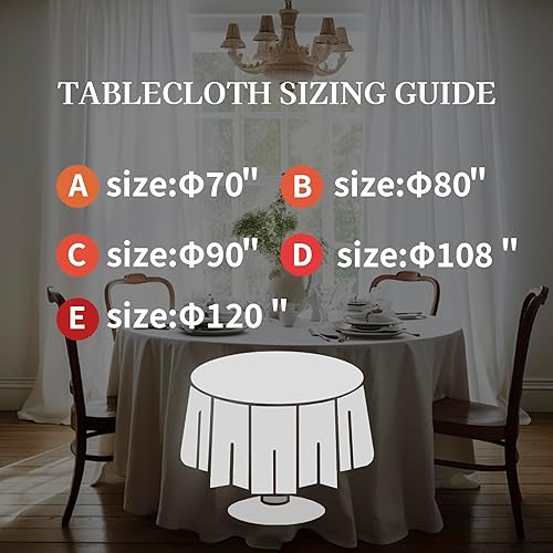 Miniatura 3 de EVERLY Manteles redondos de lino 100 % puro de 70 pulgadas para comedor, fiestas de bufé, picnic, eventos, bodas y restaurantes, decorativos de