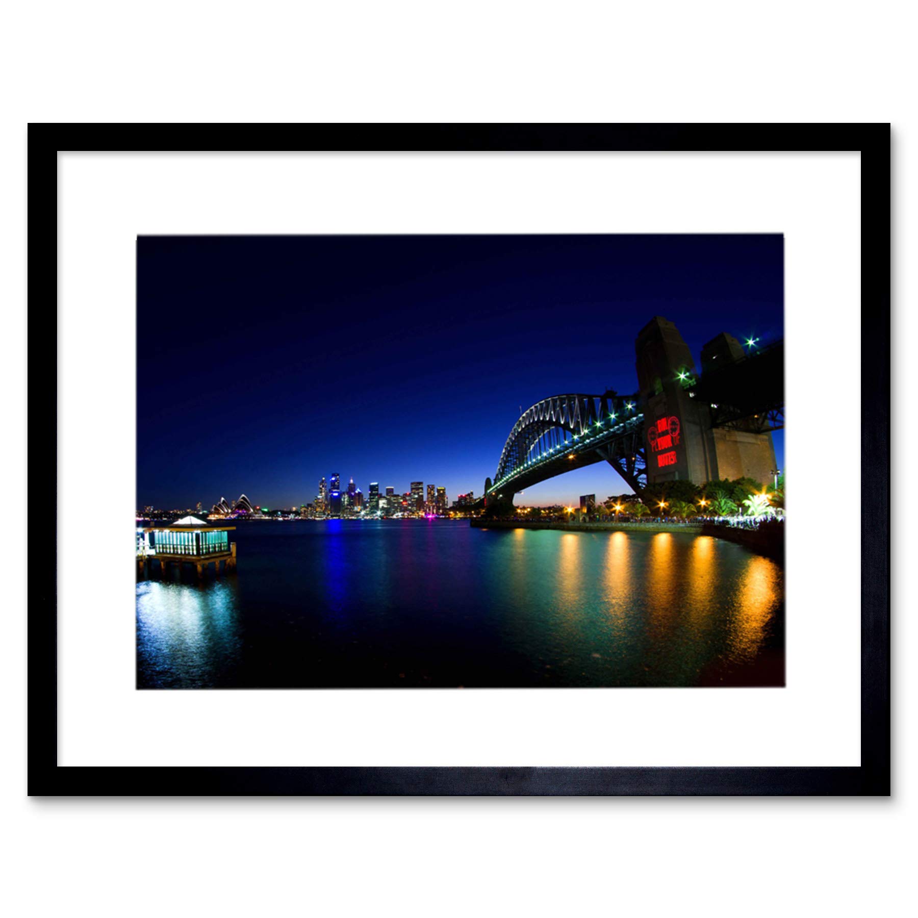 Wee Blue Coo Harbour Bridge Sydney Australia Bridge Picture Framed Wall Art Print