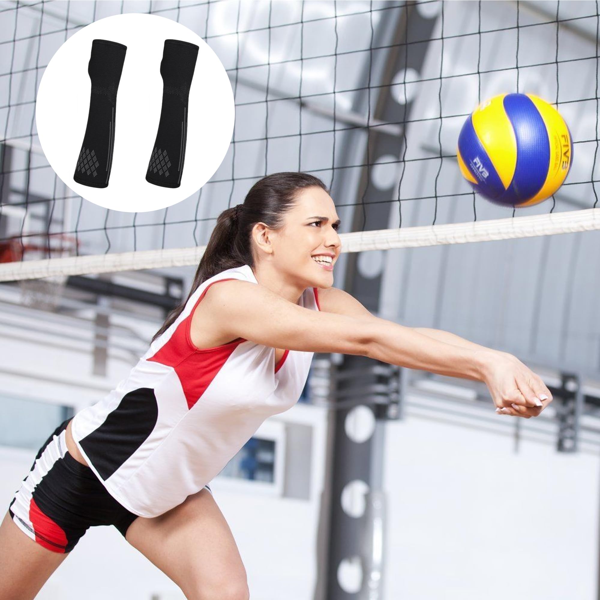 1 Paire,Bras De Volleyball pour Femme,Manchette Bras De Volley,Manchettes De Volleyball Protège,Accessoires pour Entraînement De Volley-Ball,pour Volleyball,Protection Sportive,Noir