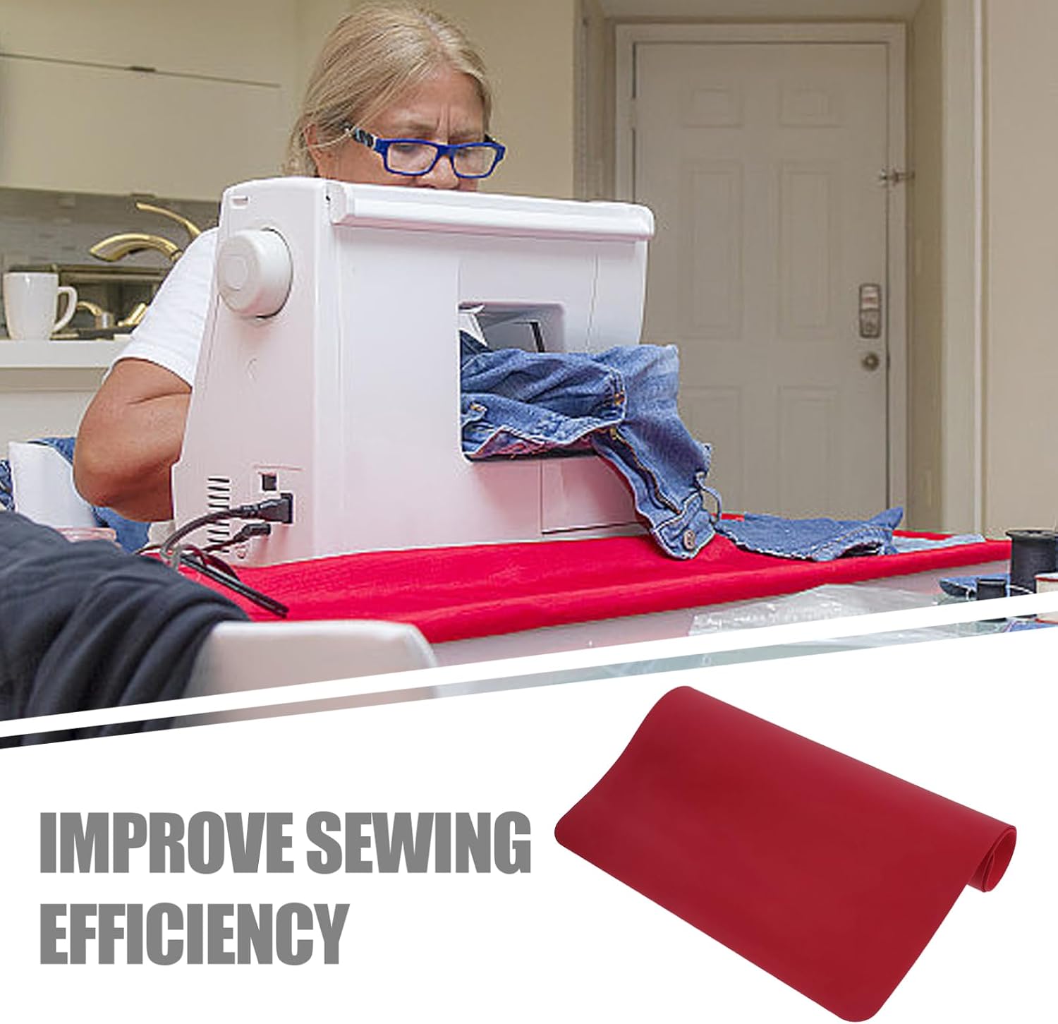 IWOWHERO Slip Mat for Sewing Machines Vibration Reduction and Stability Pad for Serger Pedal Prevents Machine Movement