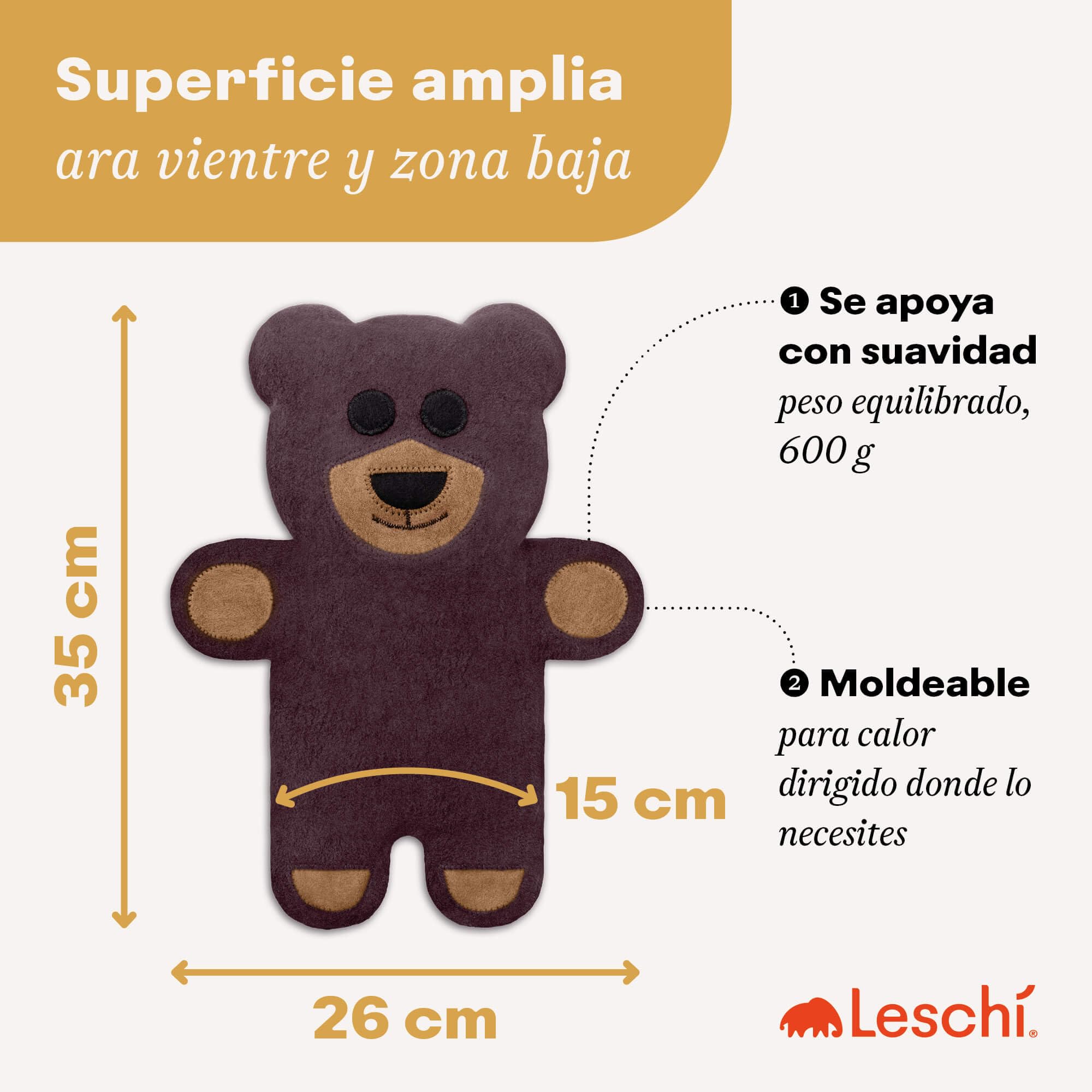 LESCHI Bolsa Semillas Microondas de 100% Algodón y Trigo Orgánicos, Saco de Semillas con Funda Lavable, Saco Térmico de Semillas para Dolores Menstruales, Cólicos y Dolor Abdominal, Oso Teddy morado