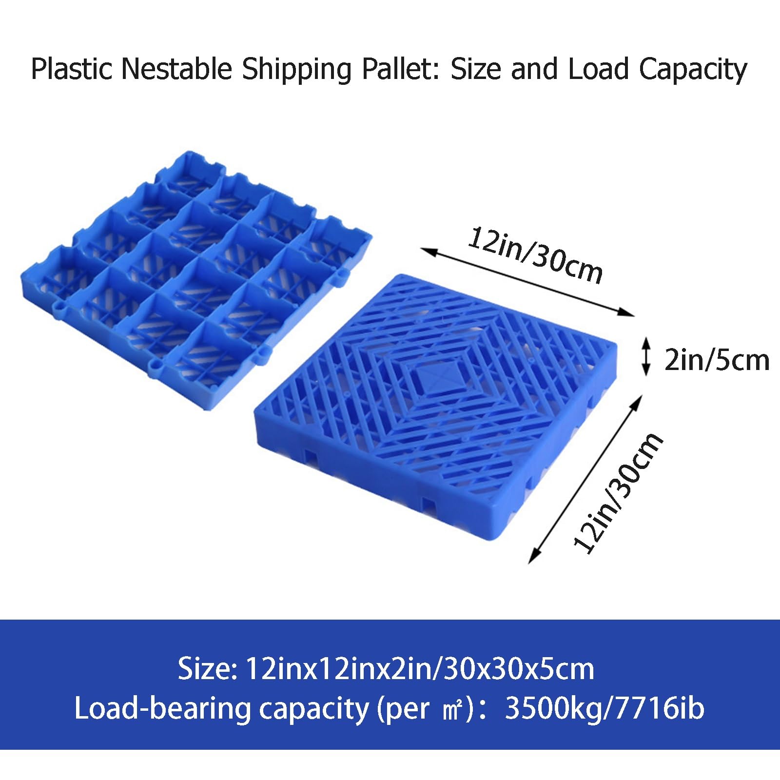 Palette Plastique pour Sous-Sol Stockage, Palette Emboîtement de Stockage Marchandise, Combinaison de Caillebotis Plastique, Grille de Stockage Palettes pour Entrepôt, Rangement, Etagère, Exterieur (