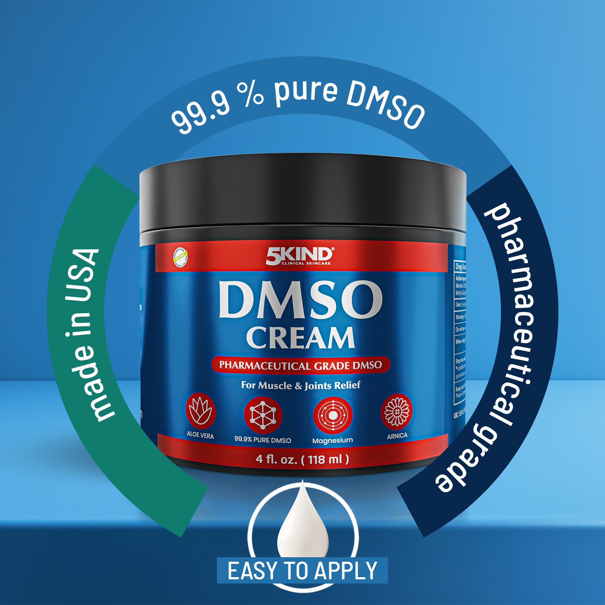 5Kind DMSO Cream for Pain Relief 4 fl oz Topical Muscle & Joint Pain Relief — Amazon image 11