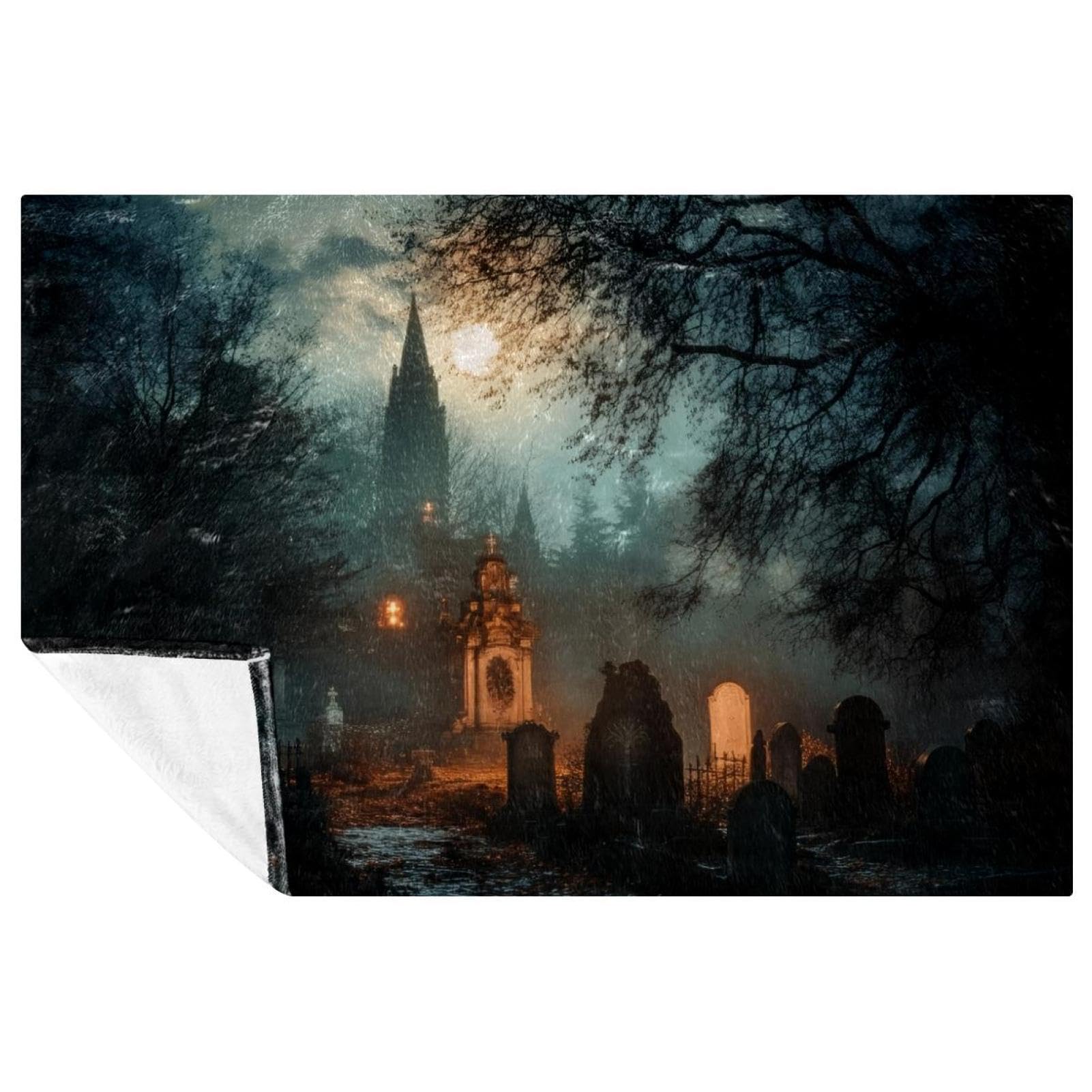 Couverture Halloween cimetière de nuit : le cadeau idéal pour pique-nique