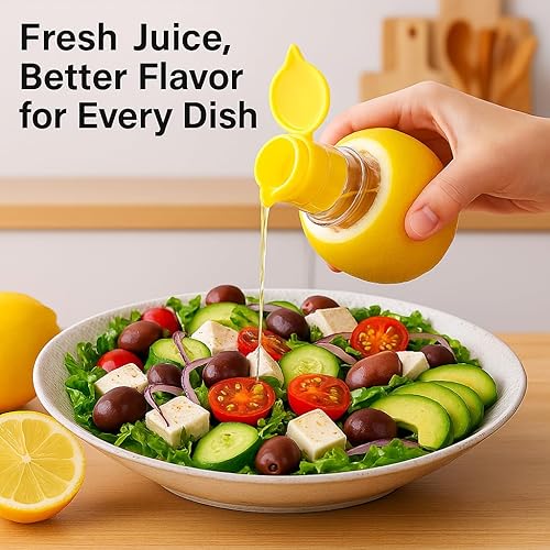 Miniatura 6 de Exprimidor de limón con tapa de rosca 2025, paquete de 2 exprimidores de limón y lima de mano sin BPA con tapa, exprimidor manual de cítricos para