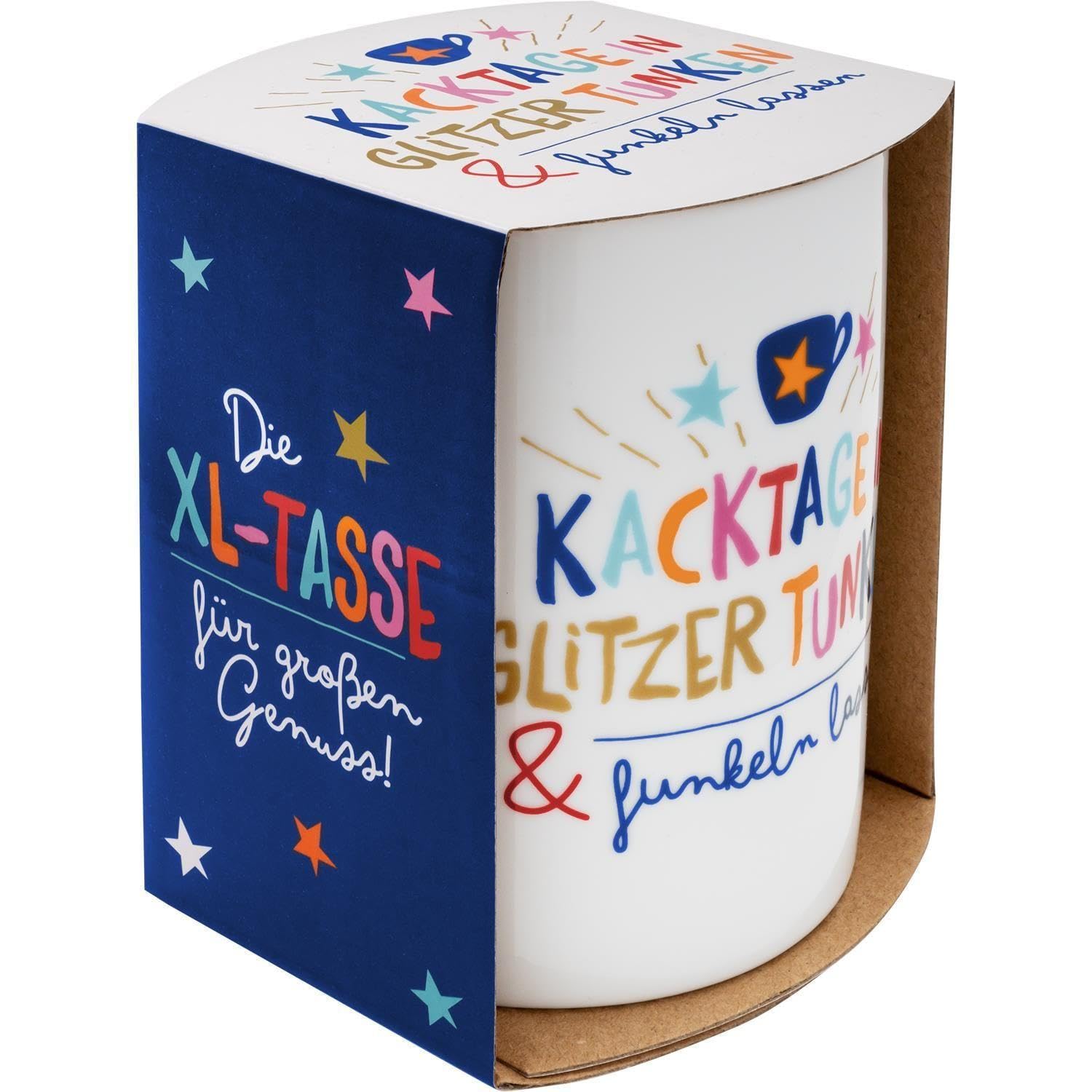 H:)PPY life 47376 - Taza XL de porcelana (60 cl), diseño de flores (Paquete de 4)