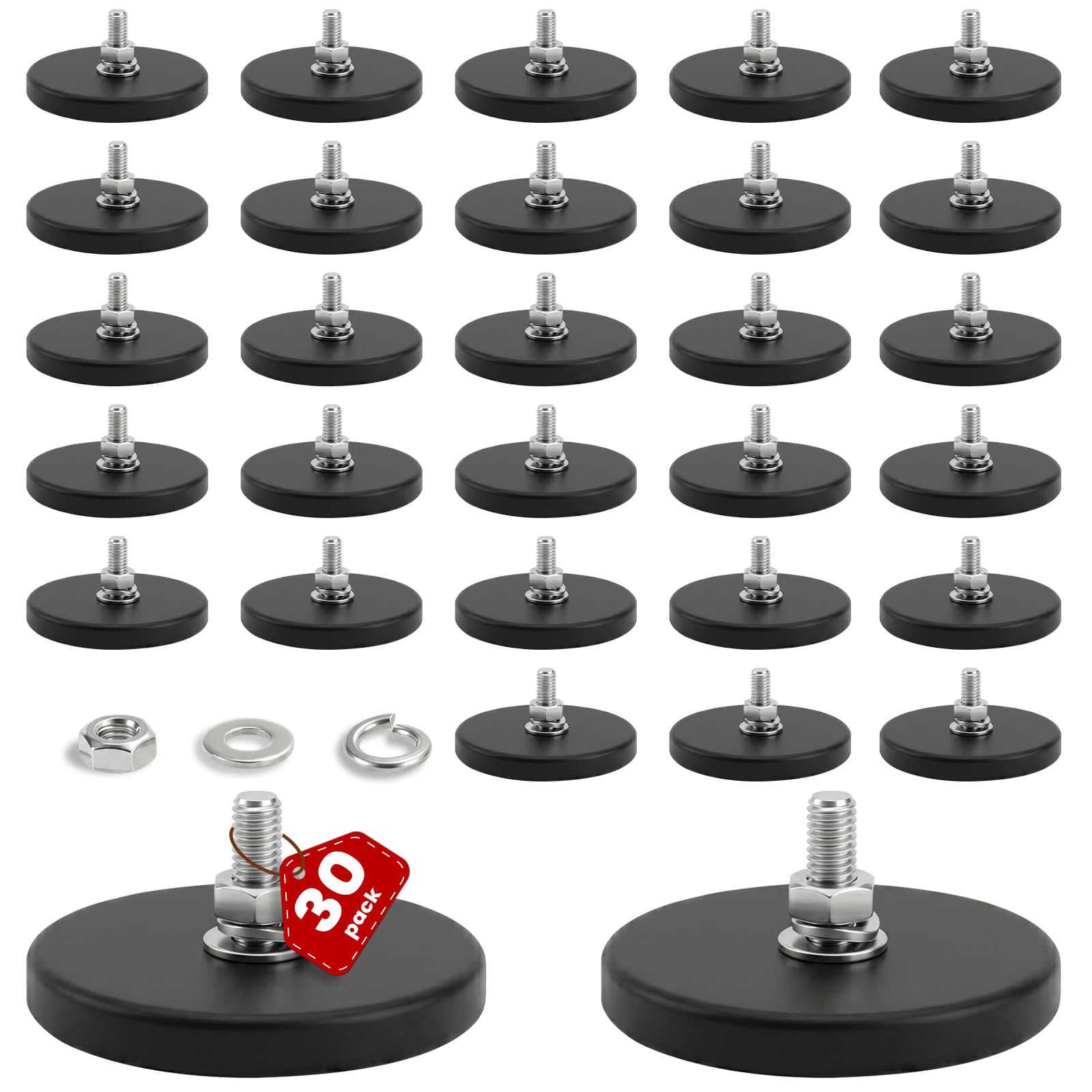E BAVITE 12PCS 1/4inch Rubber Coated Magnets 30LBS Mounting Magnet — Amazon image 12