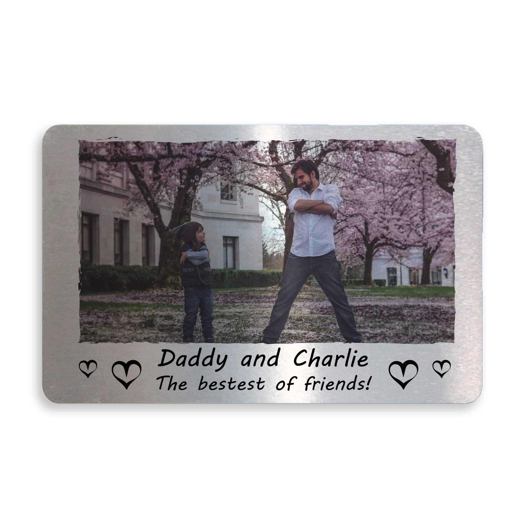 Fathers Day Gift For Daddy Best Friend Personalised Photo Metal Card Keepsake