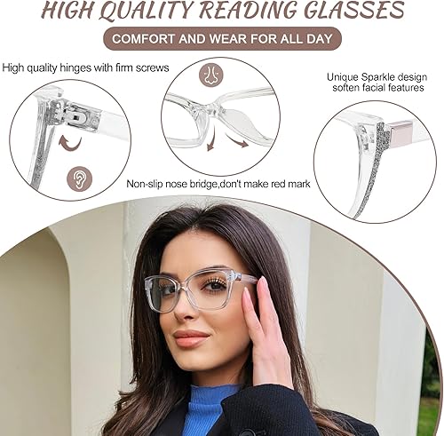 Miniatura 9 de OCCI CHIARI Gafas de lectura para mujer de 1,0, 1,5, 2,0, 2,5, 3,0, 3,5, 4,0, 5,0, 6,0, 1,25, 1,75, 2,25, 2,75