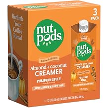 nutpods Pumpkin Spice Creamer - Unsweetened Dairy-Free Creamer, Made from Almonds and Coconuts, Whole30, Gluten Free, Non-GMO, Vegan, Kosher 3-Pack
