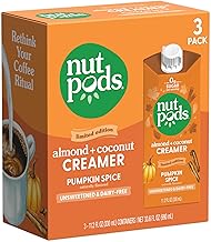 nutpods Pumpkin Spice Creamer - Unsweetened Dairy-Free Creamer, Made from Almonds and Coconuts, Whole30, Gluten Free, Non-GMO, Vegan, Kosher (3-Pack)