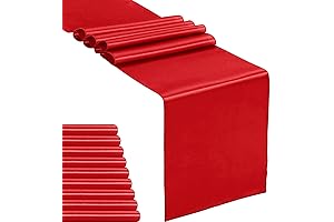 10-Pack Satin Table Runner Red 12 x 108 Inches