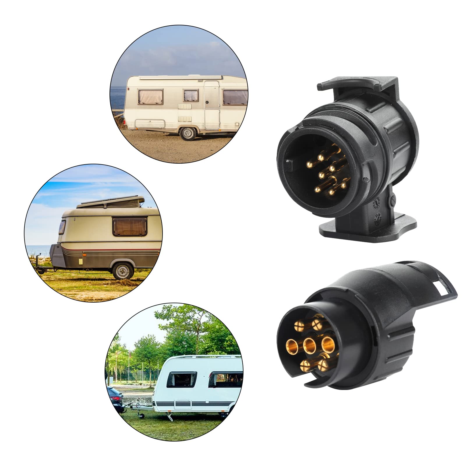 Adattatore Presa Rimorchio 7 Pin A 13 Pin E Viceversa - Impermeabile 12V Per Caravan E Rimorchi