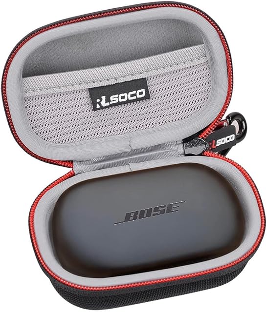 RLSOCO Case for Bose QuietComfort Noise Cancelling Earbuds/ Sport EarbudsTrue Wireless Bluetooth Earphones (Black)