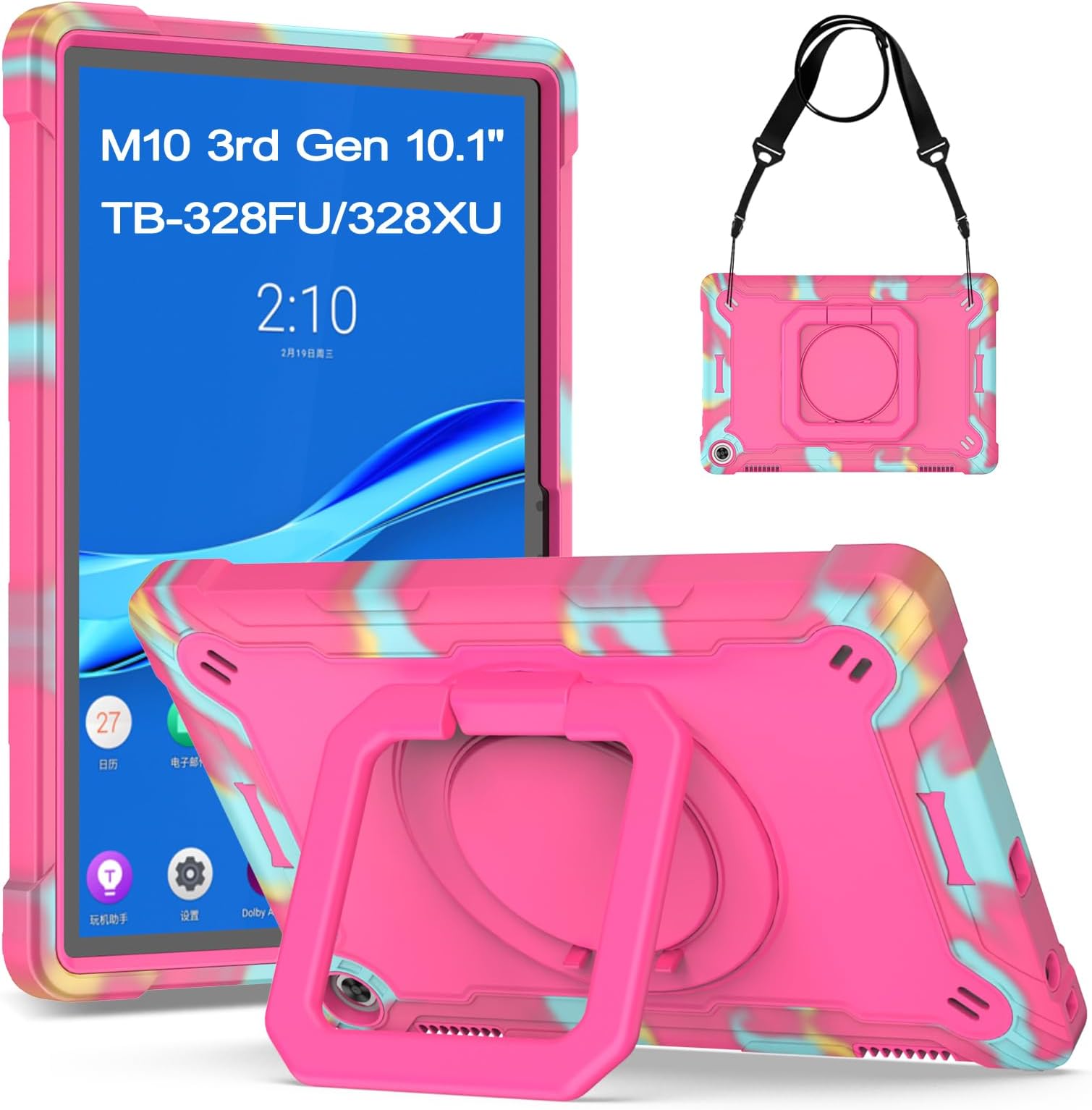 YRH Custodia Per Lenovo Tab M10 3a Gen 10,1 Pollici 2022, [Auto Wake/Sleep] Smart Ultra Slim Custodia In Pelle Leggera Flip Cover Per 10" Lenovo Tab M10 (3rd Gen) [TB328FU /TB328XU] (Viola - Foto 11