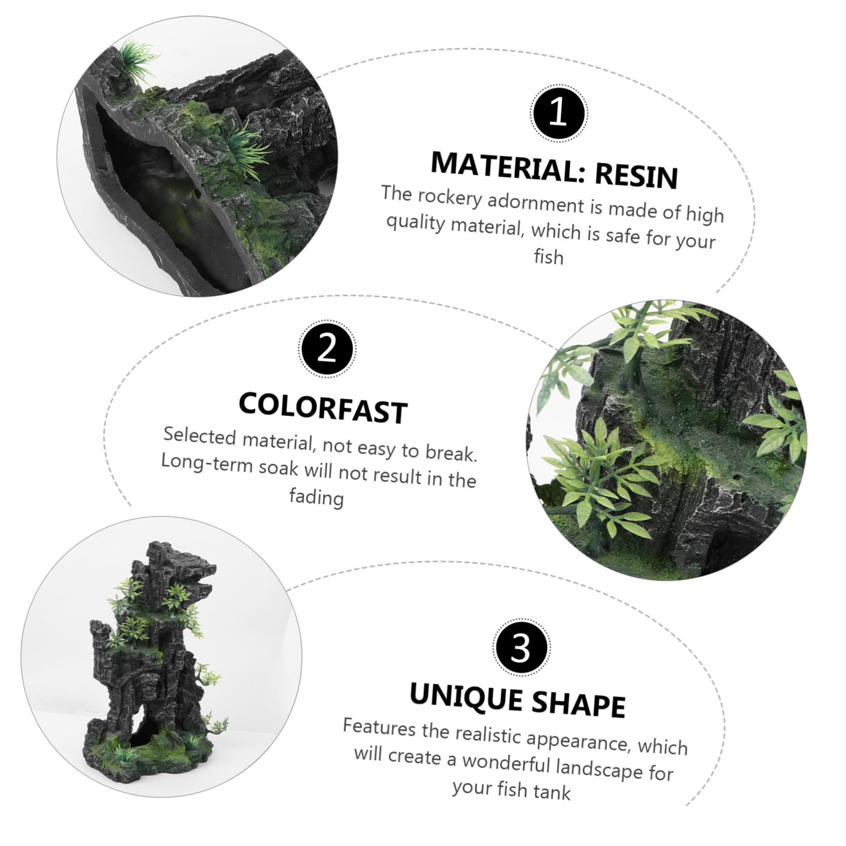 BESPORTBLE 1pièce Décoration De Rockerie pour Aquarium Ornement Lifelike pour Poissons Paysage Aquatique Créatif