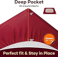 Vista 24 de OhGeni Protector de colchón 100% impermeable, sábana bajera con bolsillos profundos, material suave transpirable sin ruido de alta calidad, funda