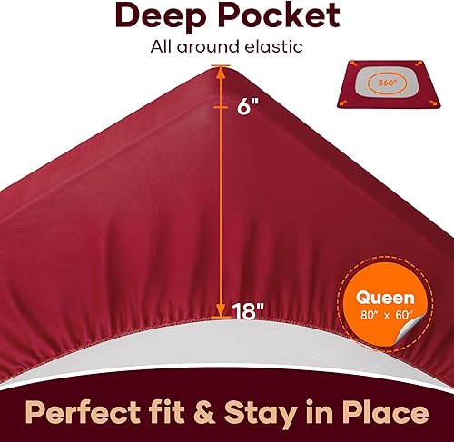 Miniatura 24 de OhGeni Protector de colchón 100% impermeable, sábana bajera con bolsillos profundos, material suave transpirable sin ruido de alta calidad, funda de