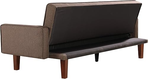 Miniatura 8 de Sofá cama plegable moderno y convertible tapizado de lino, sofá cama de tela moderna, asiento convertible para espacios de vida compactos, estudio