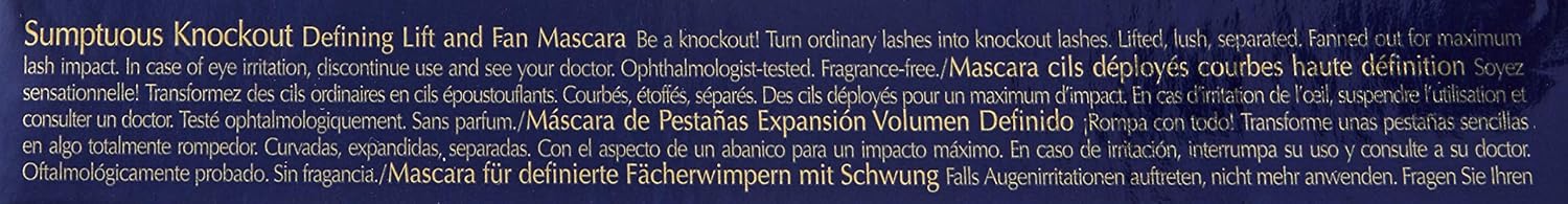 Estee Lauder Sumptuous Knockout Defining Lift and Fan Mascara, No. 01 Black,0.21 Fl Oz (Pack of 1)