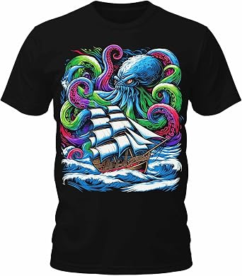 Mens Space Graphic Tees Cool Mushroom Astronaut Shirts Premium Short Sleeve T-Shirts