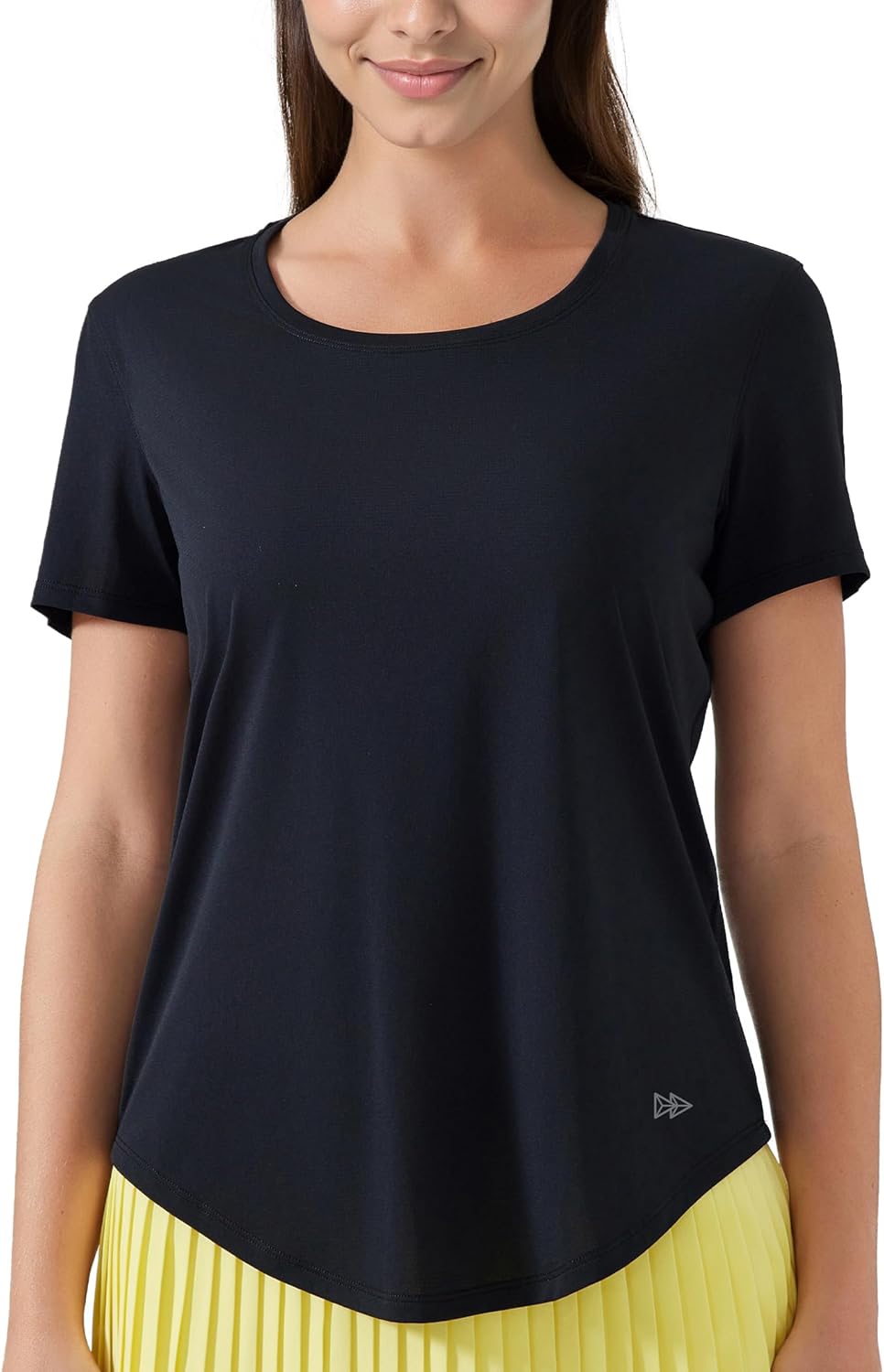Yvette Women's Athletic Shirts Short Sleeve Workout Tennis Yoga Running Gym Basic Tee Top Casual T-Shirts