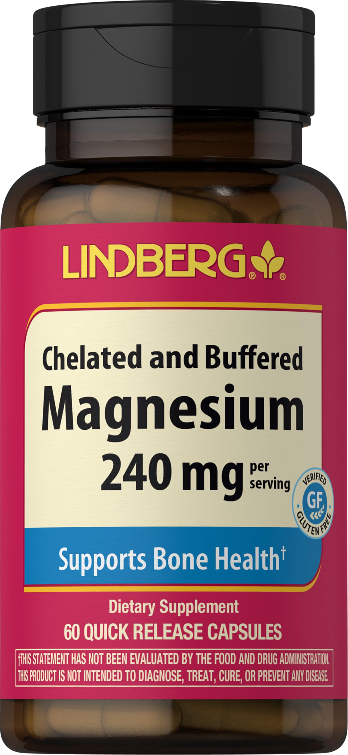 Piping Rock Magnesium Supplement for Women and Men | 240 mg | 60 Capsules