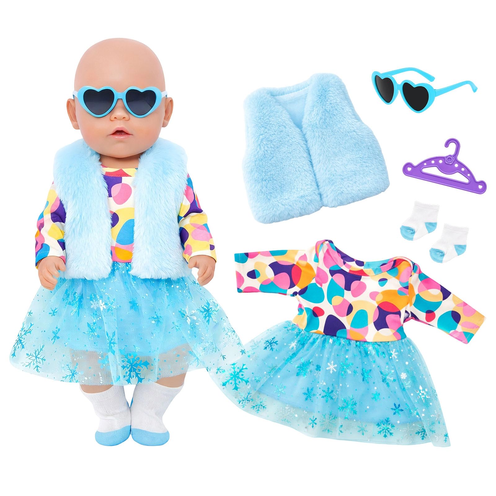 5 Stück Puppenkleidung, Bekleidung für 17cm Plüsch Puppen mi