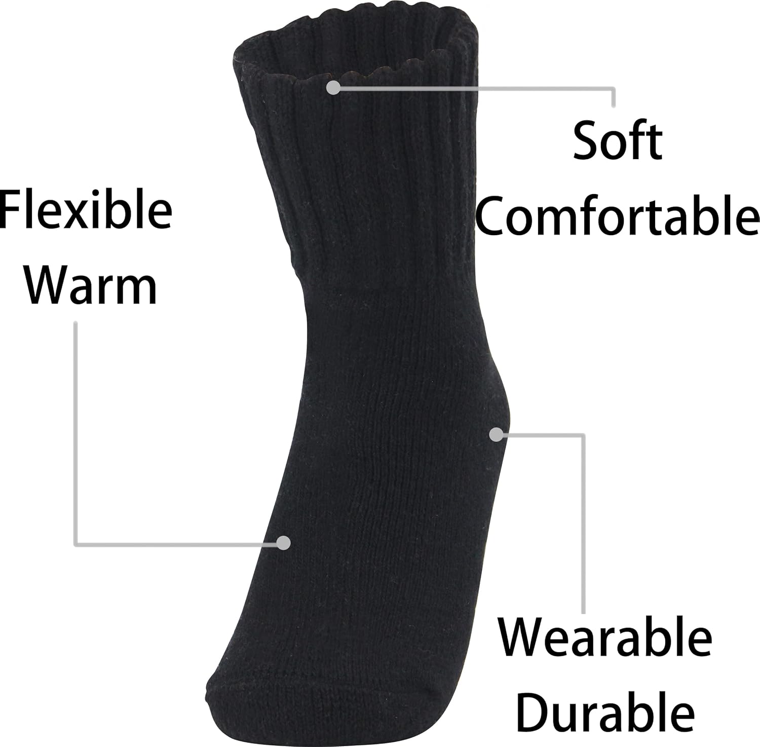 Weweya Boot Socks for Women - Thick Winter Knit Warm Socks - Gifts for Women - Image 3