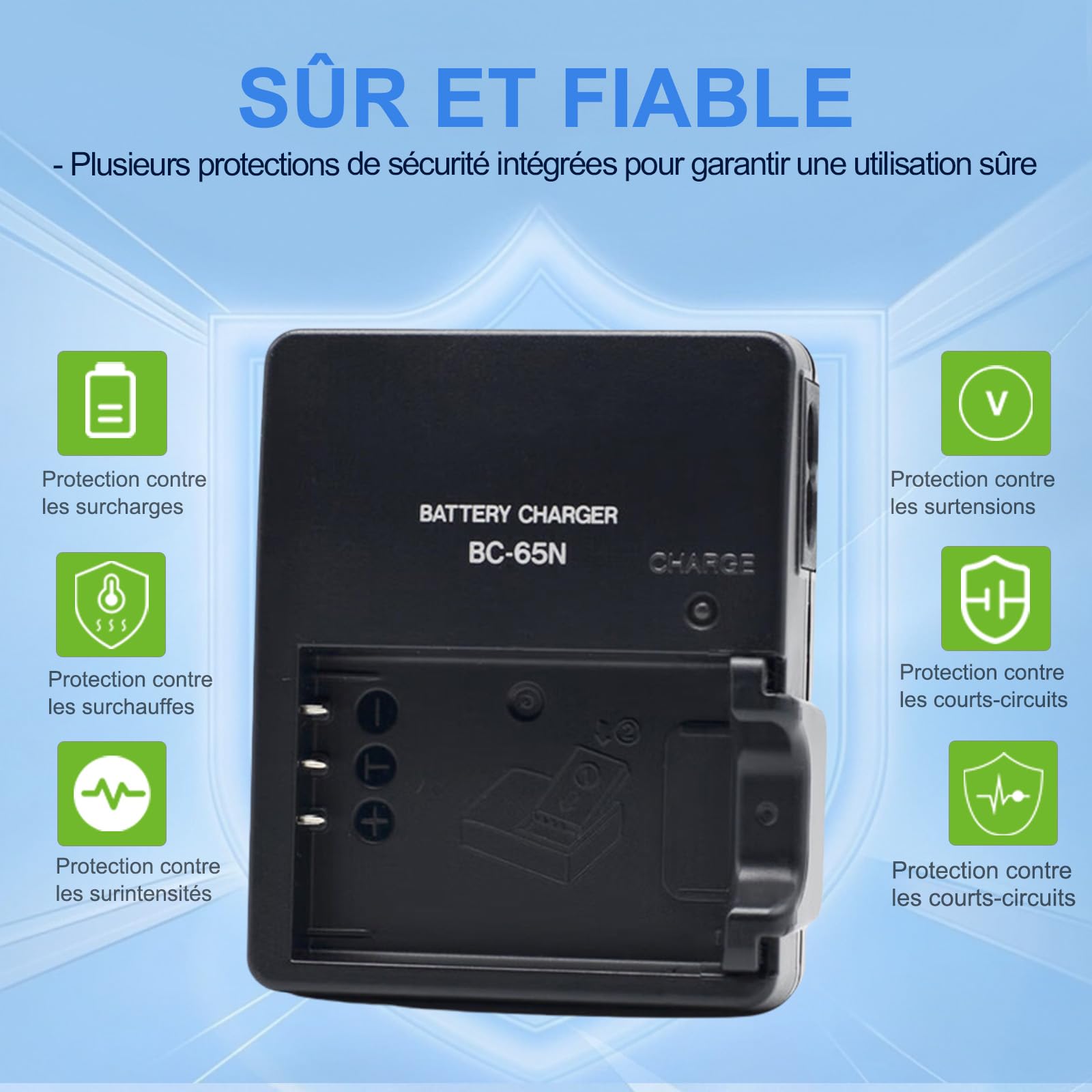 BC-65N NP-95 Chargeur de Batterie Compatible avec Fujifilm FinePix F30 FinePix F31FD FinePix Real 3D W1 FinePix X30 FinePix X70 FinePix X100 FinePix X100S FinePix X100LE FinePix X100T Appareil Photo