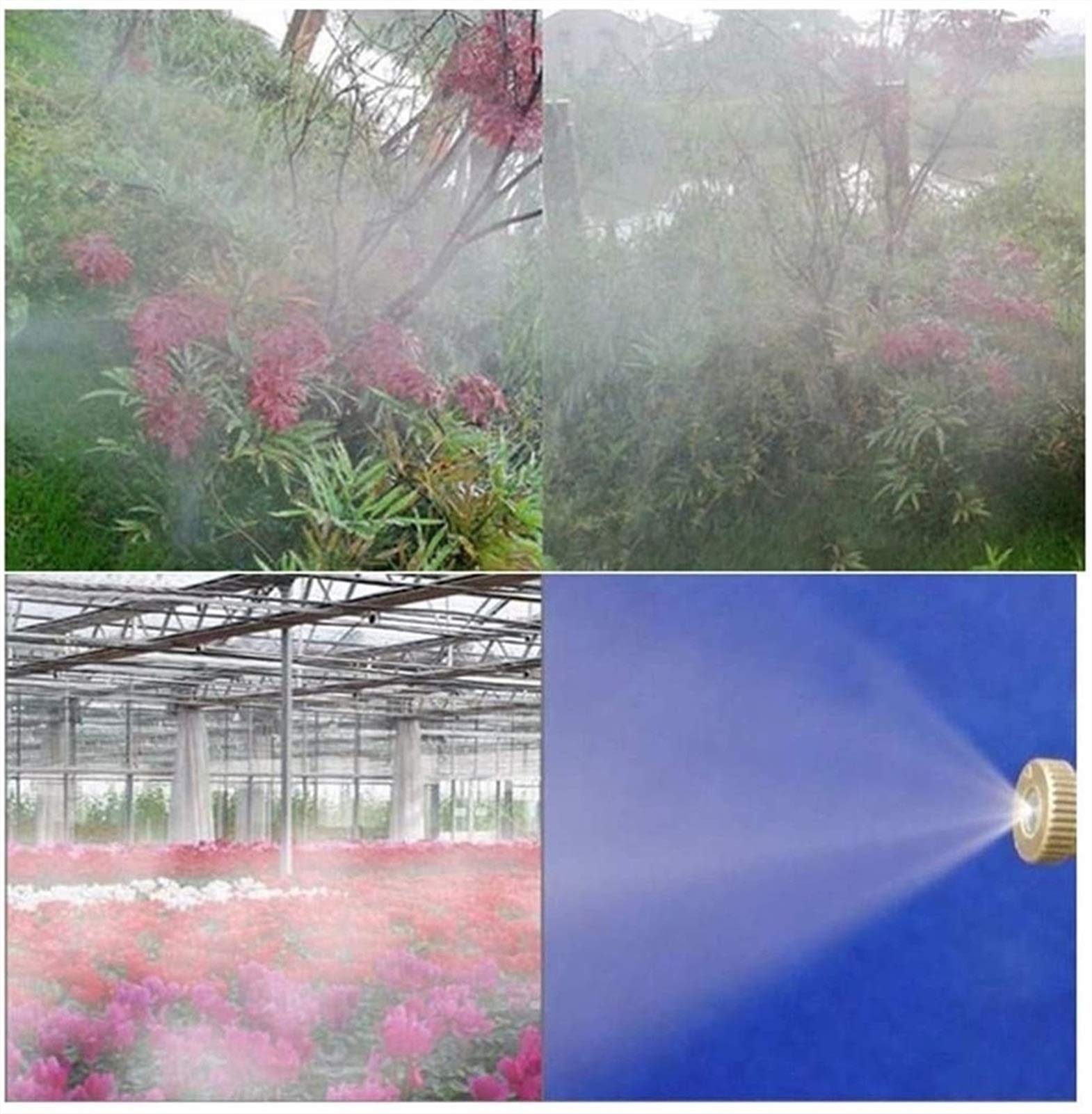 Kit de 30 boquillas de nebulización de alta presión para sistemas de refrigeración, boquillas de nebulización de latón con rosca de 3/16", nebulizador de agua para jardín, boquillas de niebla, cabez