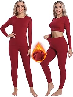 Innersy Thermal Underwear, Women's Winter Top and Bottoms, Ski Underwear, Warm Thermal Underwear Set