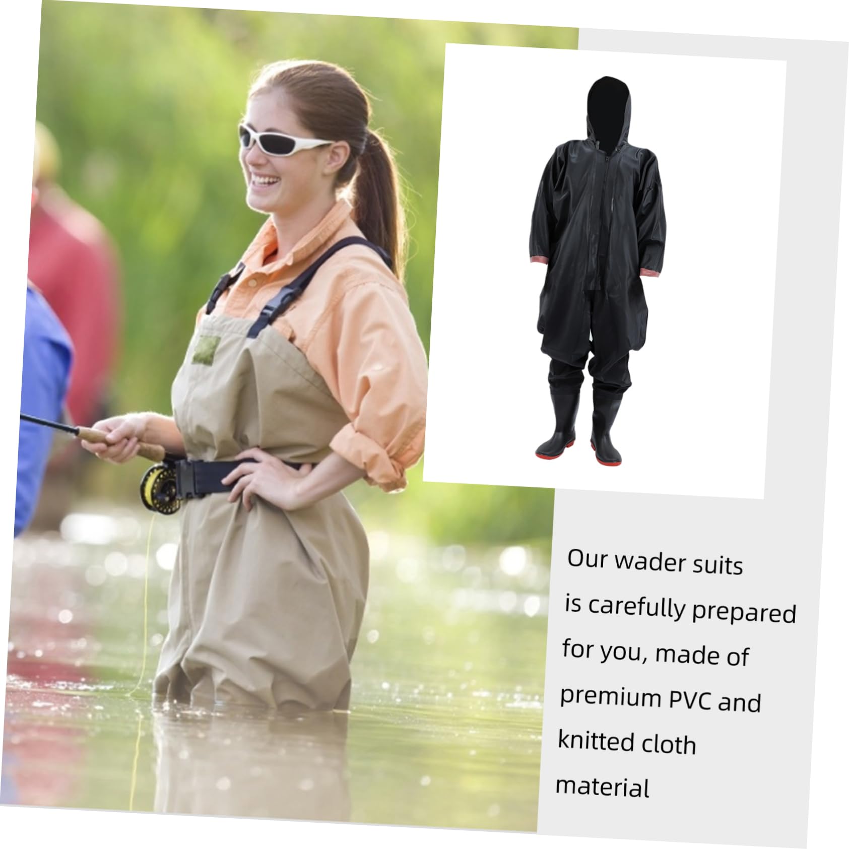 KOMBIUDA Pantalones De Pesca Impermeables De Cuerpo Entero Trajes De Pesca Vadeo para Hombres Ríos y Lagos