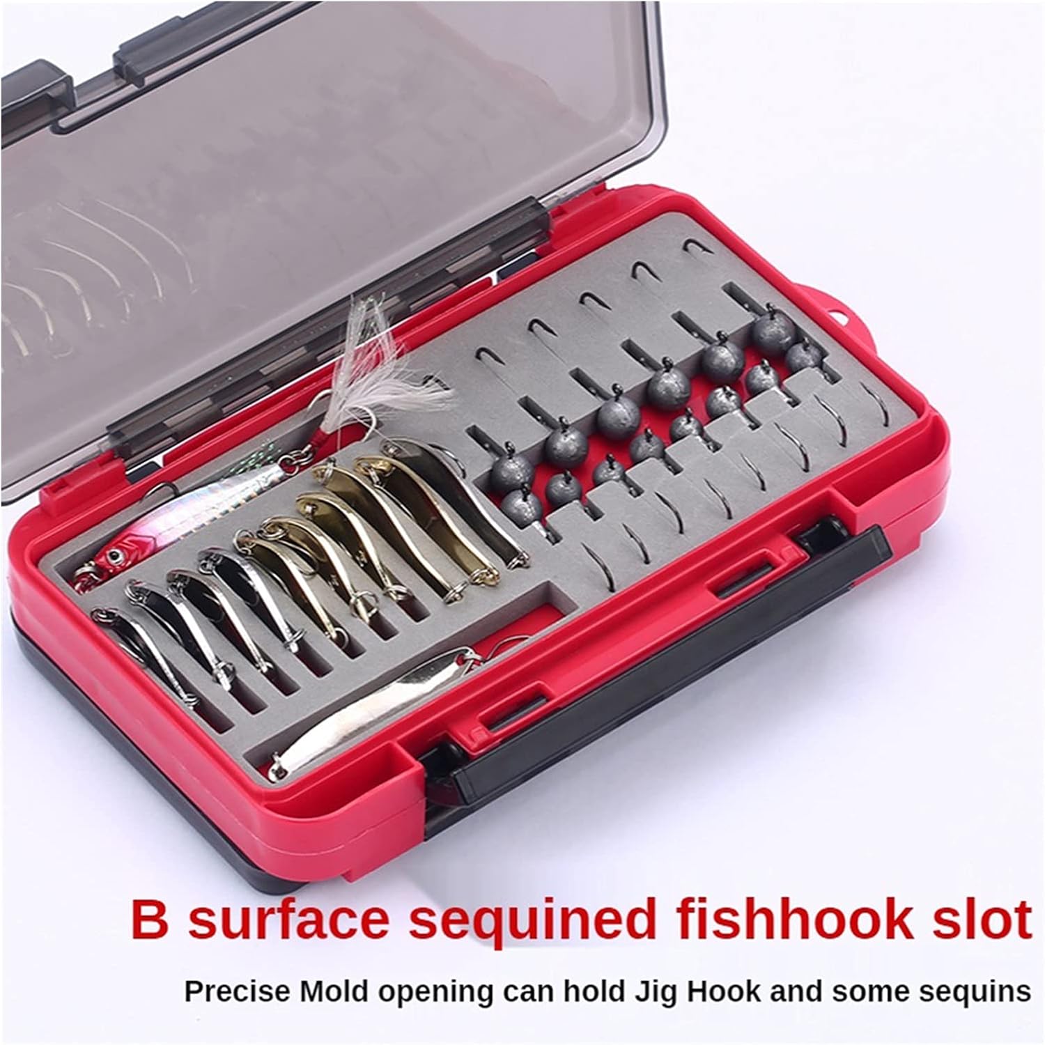 Storage Boxes and Trays Fishing Tackle Boxes Adjustable Board EVA Side Design Double Sided Fishing Accessories Jig Head Lure Hook Boxes Storage with Removable Divider