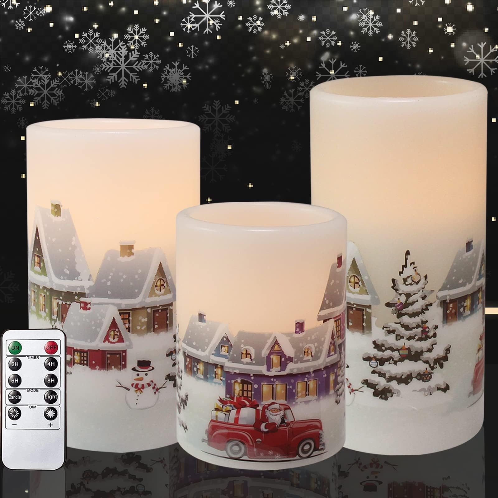 PETRISTRIKE Flameless Christmas Candles Battery Operated