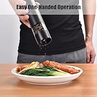 Vista 2 de Juego de Molinillo Eléctrico de Sal y Pimienta - Juego de Molinillo de Sal y Pimienta Recargable Todo en Uno, Molinillo de Sal y Pimienta Automático